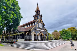 Hundred-year-old wooden cathedral in Kon Tum
