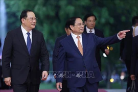 Vietnamese, Lao PMs join in working session in Hanoi