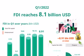 (Interactive) FDI reaches over 8.1 billion USD in Q1