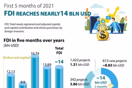 FDI reaches nearly 14 bln USD