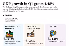 GDP growth in Q1 grows 4.48%