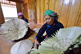 Preserving unique craft of making palm-leaf conical hats