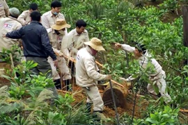 MAG staff conduct bomb and mine clearance activities in Quang Binh (Photo: VNA)