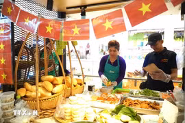 A booth of Vietnamese bread. (Photo: VNA)