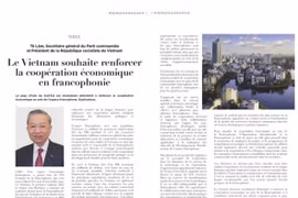 The article written by Party General Secretary and State President To Lam is published on the Influences magazine. (Photo: Published by VNA)