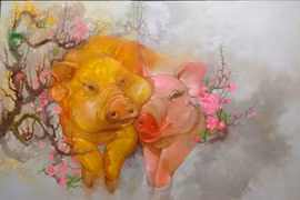 Painting exhibition welcomes Year of the Pig