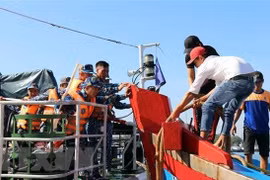 Binh Dinh: six fishermen aboard sunken boat rescued 