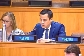 Ambassador Dang Hoang Giang, Permanent Representative of Vietnam to the United Nations, speaks at the debate (Photo: VNA)