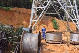 Efforts made to finish 220kV Nam Sum – Nong Cong transmission line project in October (Photo: VNA)