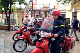 Fire bikes to the rescue in Hanoi’s small alleys
