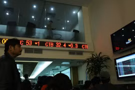 Green colour covers banking, real estate shares