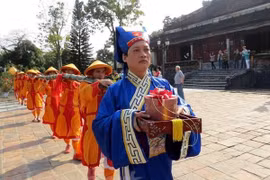 Neu pole erected at Hue Imperial Citadel to mark beginning of Tet