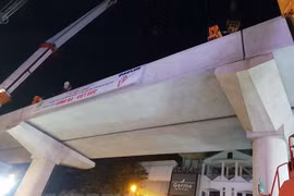 Elevated section of Nhon-Hanoi Station railway connected 