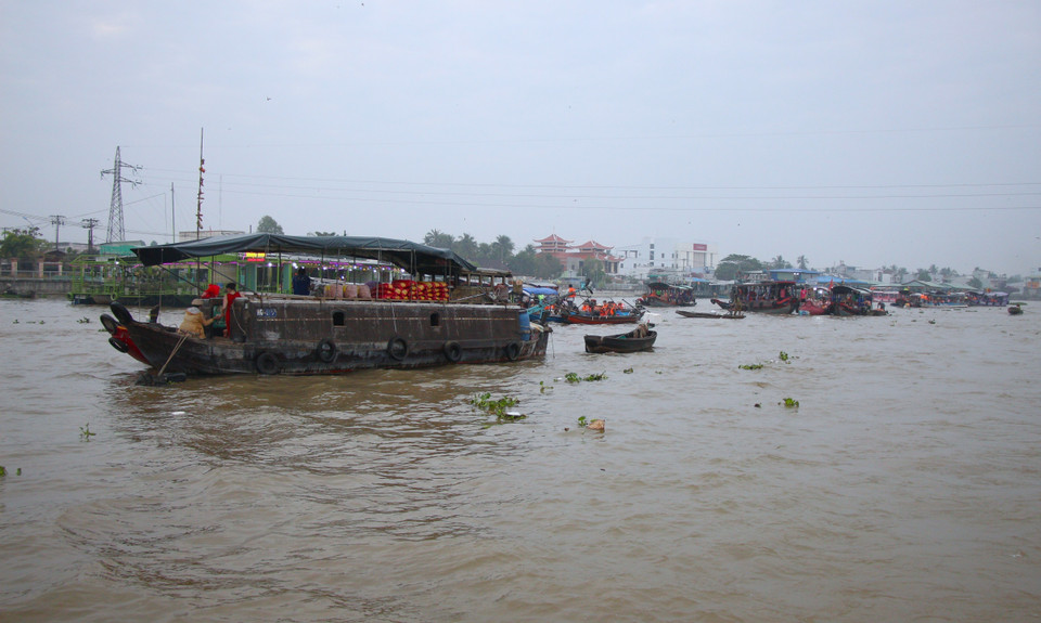 A corner of Cai Rang floating market. (Photo: VNA)