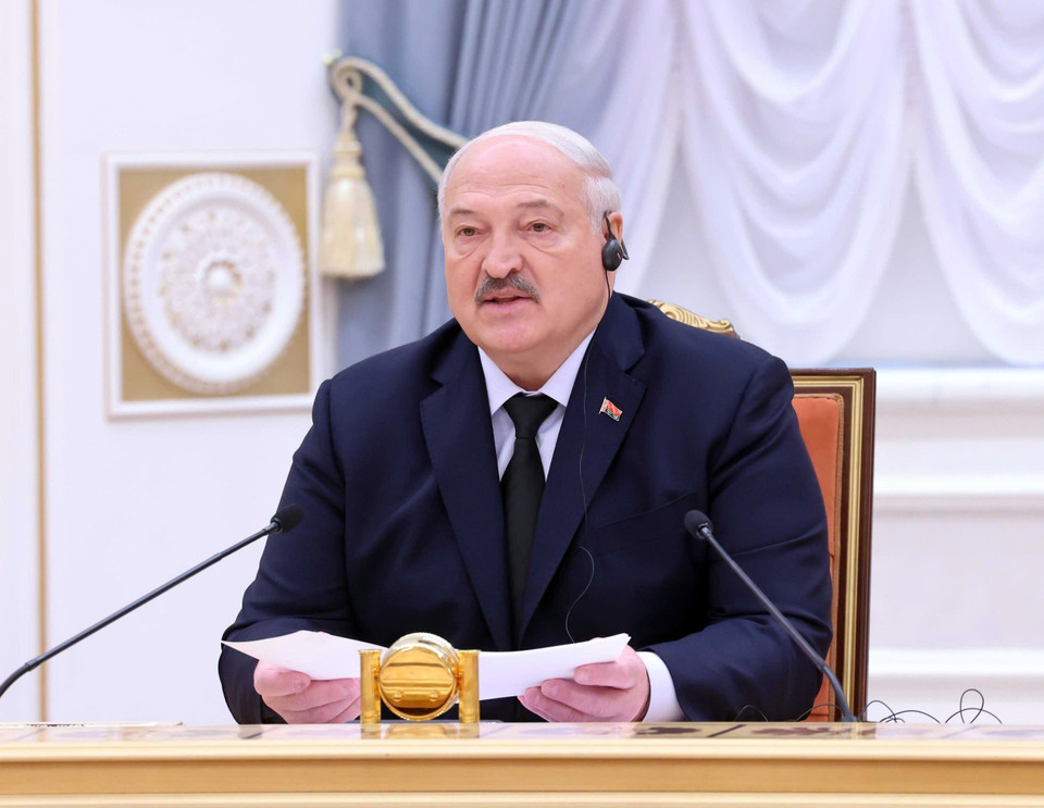 Belarusian President Aleksandr Lukashenko speaks at the official talks with General Secretary To Lam. (Photo: VNA)