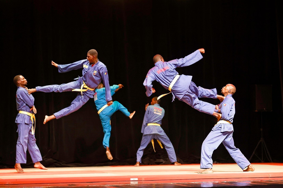 Performance by martial artists of the Senegal Vovinam Federation. (Photo: VNA)