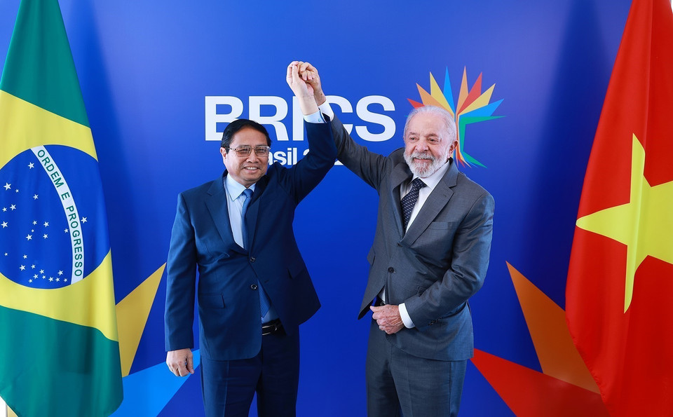 Prime Minister Pham Minh Chinh and President Luiz Inácio Lula da Silva in Rio de Janeiro (Photo: VNA)