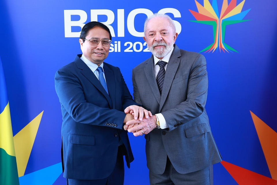 Prime Minister Pham Minh Chinh and President Luiz Inácio Lula da Silva in Rio de Janeiro (Photo: VNA)