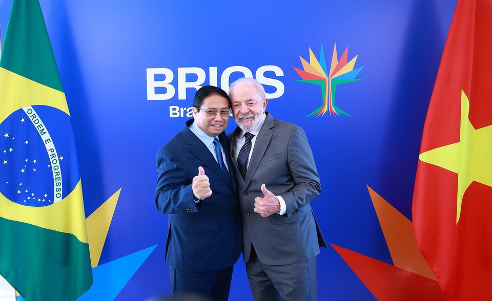 Prime Minister Pham Minh Chinh and President Luiz Inácio Lula da Silva in Rio de Janeiro (Photo: VNA)