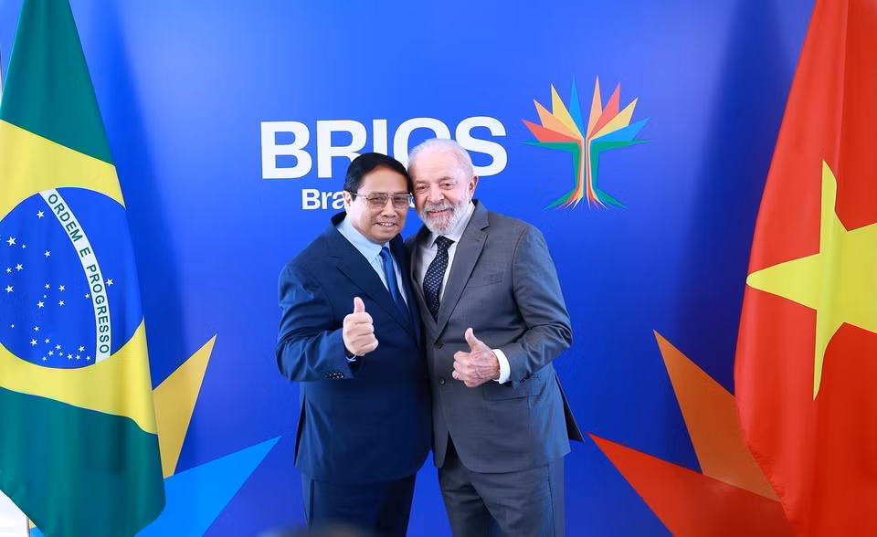 Prime Minister Pham Minh Chinh and President Luiz Inácio Lula da Silva in Rio de Janeiro (Photo: VNA)