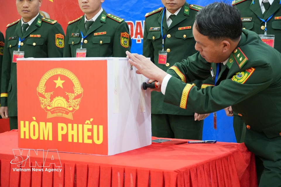 Ballot boxes are sealed ahead of voting. (Photo: VNA)