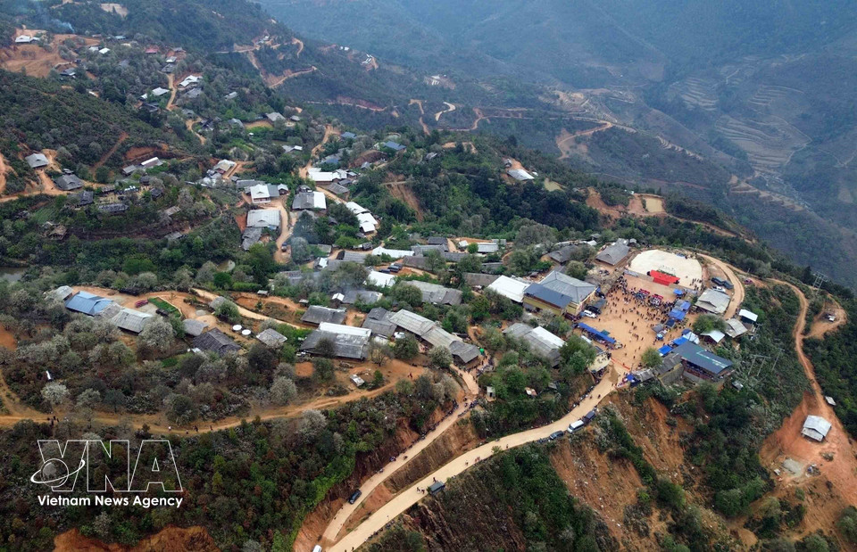 Nam Nghiep village in Ngoc Chien commune, Son La province, the venue of the 2026 hawthorn blossom festival. (Photo: VNA)
