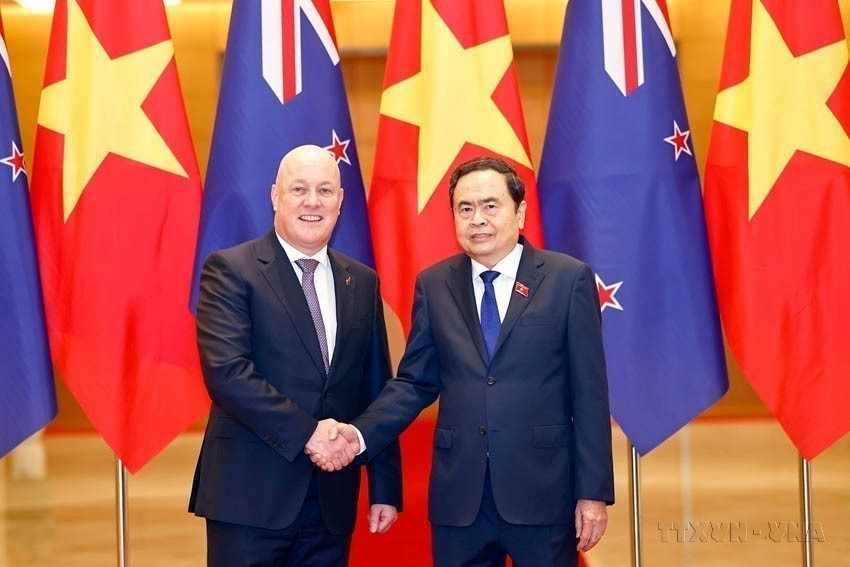 National Assembly Chairman Tran Thanh Man meets New Zealand Prime Minister Christopher Luxon on official visit to Vietnam and attending the 2nd ASEAN Future Forum (Hanoi, February 27, 2025). (Photo: VNA)