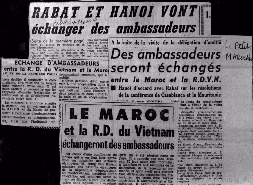 Moroccan press reports on the planned exchange of ambassadors between Vietnam and Morocco during the visit of the Vietnamese government delegation led by Foreign Minister Ung Van Khiem (March 1961). (Photo: VNA)