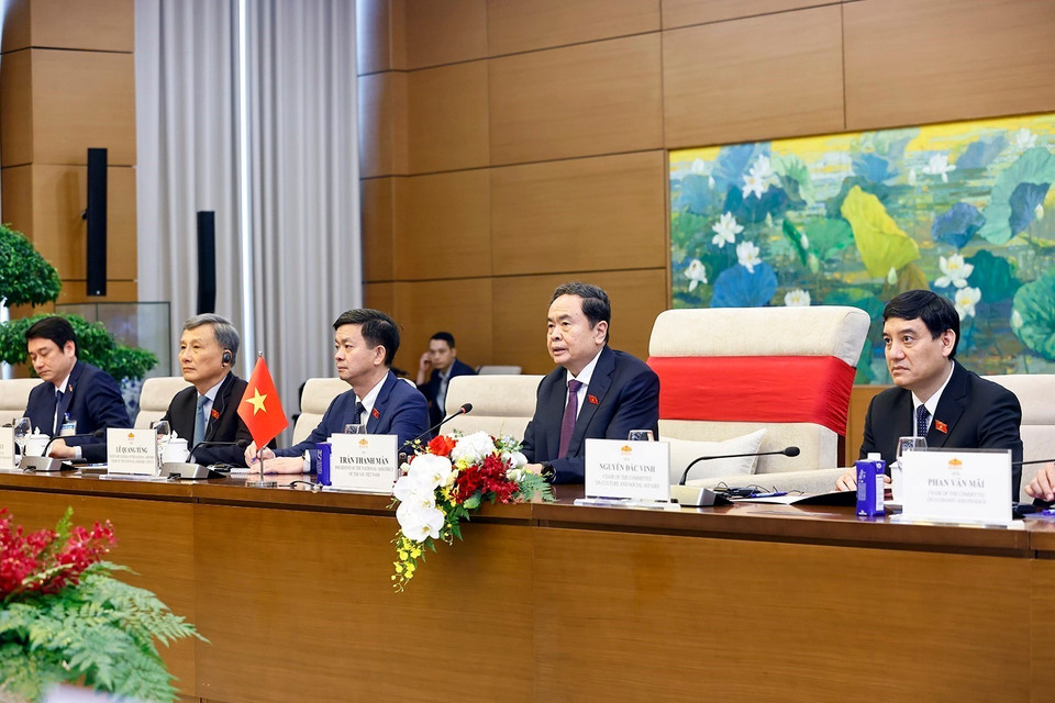 NA Chairman Tran Thanh Man delivers remarks. (Photo: VNA)