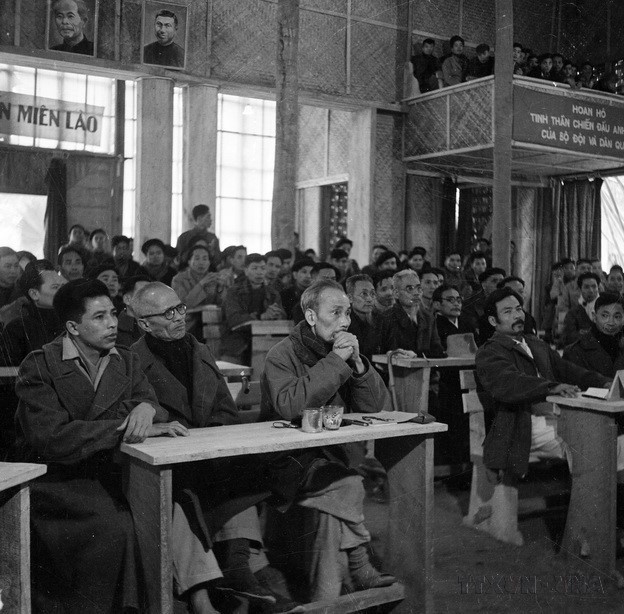 In February 1948, at Viet Bac, President Ho Chi Minh attends the National Conference of the Lien Viet Committee. (Photo: VNA)