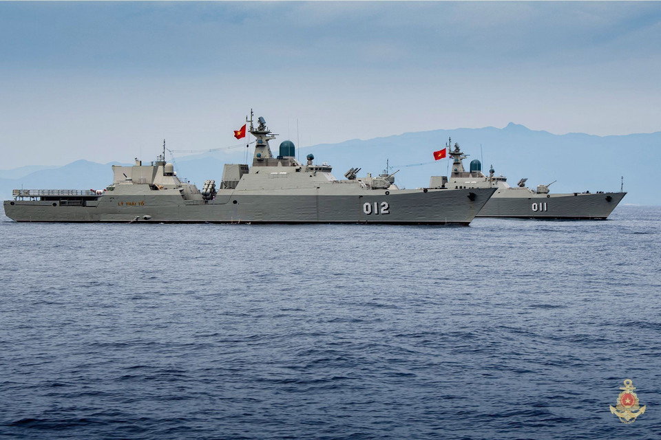 Coast Guard flotilla takes part in the naval parade. (Photo: Vietnam People’s Navy/VNA)