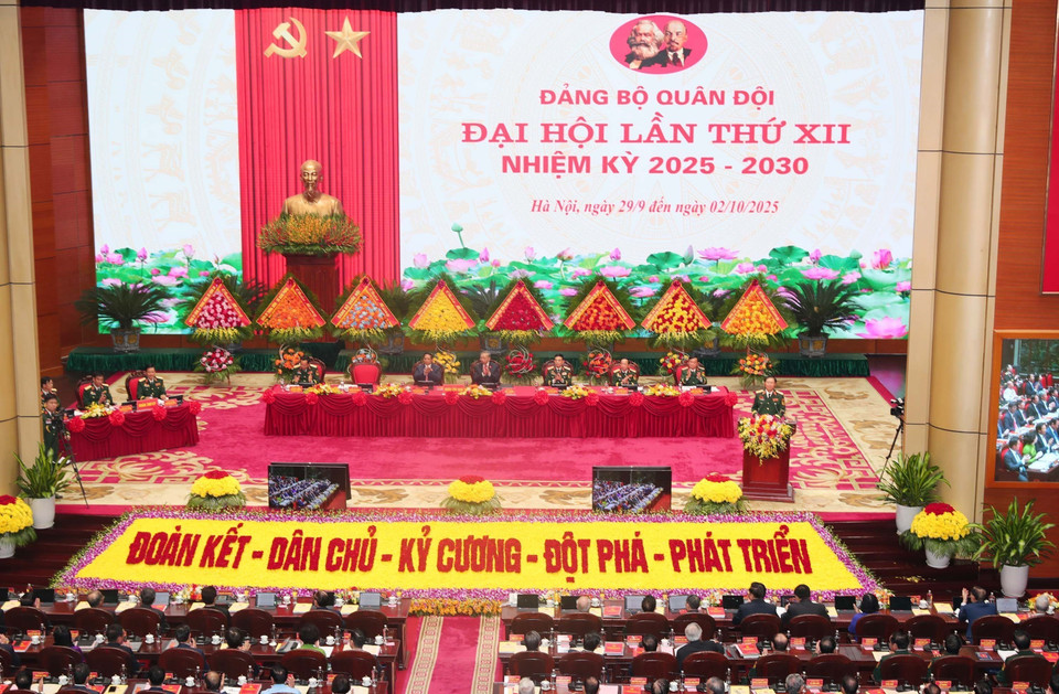 Overview of the 12th Congress of the Army Party Organisation for the 2025–2030 tenure. (Photo: VNA)