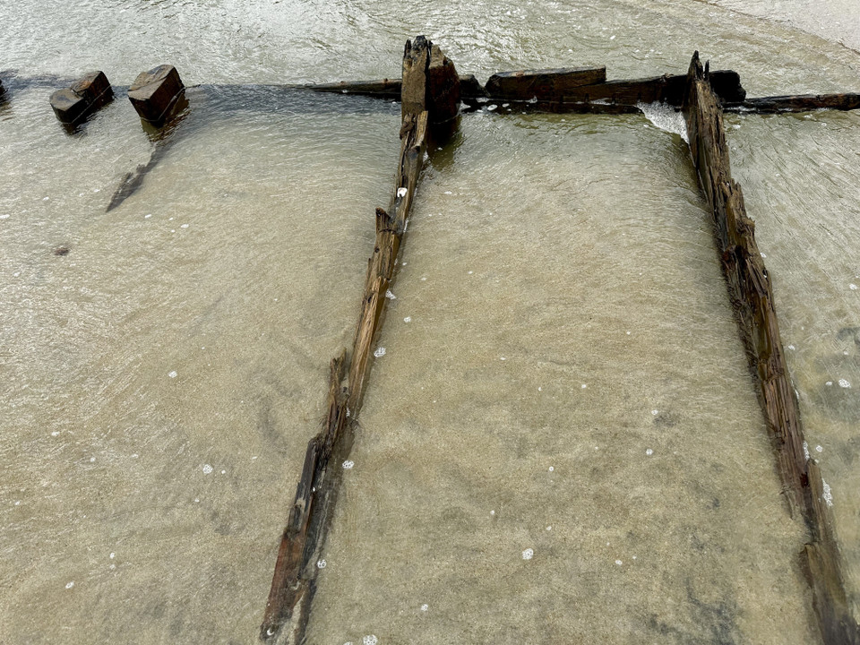 Inner wooden compartments divide the hull into sections. (Photo: VNA)