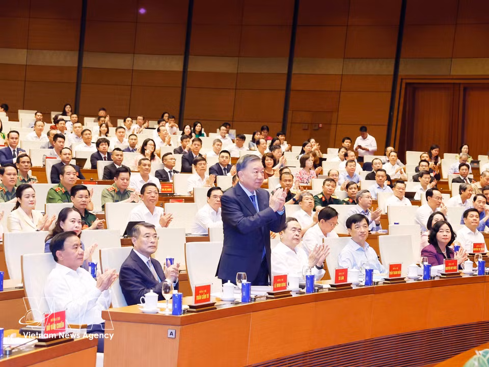 Party General Secretary and State President To Lam and delegates attend the conference. (Photo: VNA)