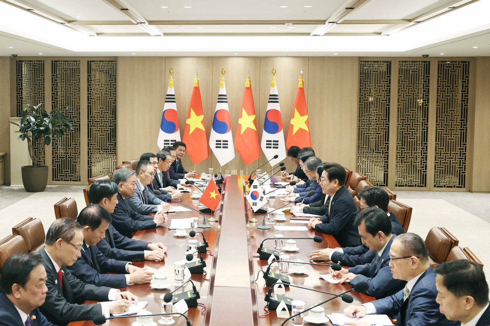 General Secretary To Lam holds talks with Republic of Korean President Lee Jae Myung in Seoul, August 11, 2025 (Photo: VNA)
