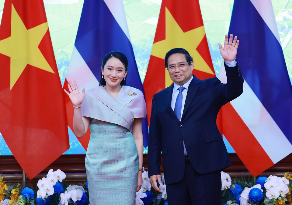 Prime Minister Pham Minh Chinh hosts Thai Prime Minister Paetongtarn Shinawatra (Photo: VNA)