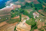 Mu Cang Chai terraced rice fields in the water-pouring season