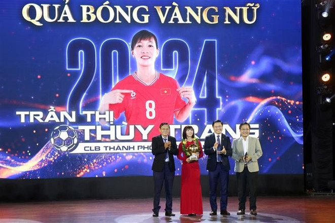 Thuy Trang (Ho Chi Minh City I) wins Vietnam Golden Ball 2024 (female) (Photo: VNA)