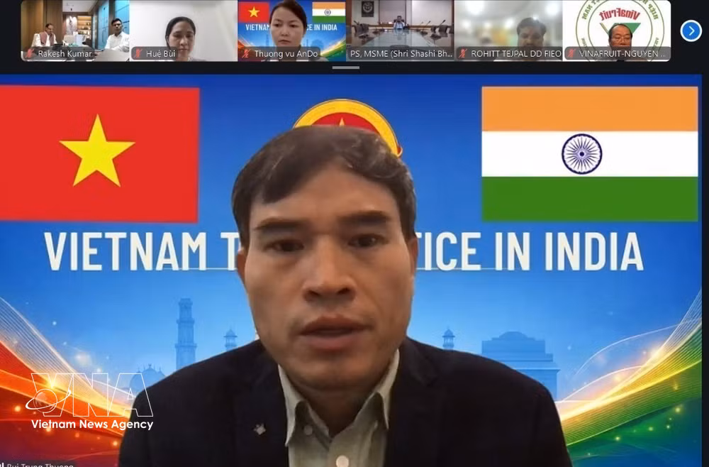 Vietnamese Trade Counsellor Bui Trung Thuong speaks at the event. (Photo: VNA)