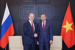 Top Vietnamese leader meets Russian Communist Party chief