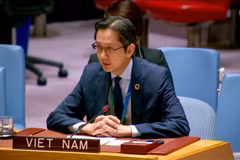 Ambassador Do Hung Viet, Permanent Representative of Vietnam to the United Nations, at the event (Photo: VNA)