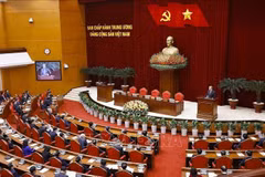 The second and final working day of the 13th Party Central Committee's meeting. (Photo: VNA)