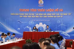 Delegates at a dicussion in the framework of the 14th National Trade Union Congress. (Photo: Vietnam+)