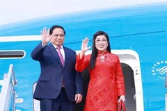 Prime Minister Pham Minh Chinh and his spouse Le Thi Bich Tran depart Hanoi on January 15 afternoon for official visits to Poland and the Czech Republic, attendance at the 55th World Economic Forum (WEF) Annual Meeting in Davos and bilateral meetings in Switzerland. (Photo: VNA)