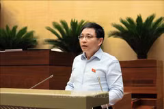 Minister of Finance Nguyen Van Thang at the NA's session on May 15 (Photo: VNA)
