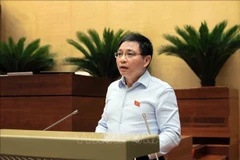 Minister of Finance Nguyen Van Thang at the NA's session on May 15 (Photo: VNA)