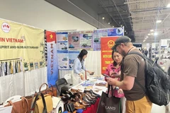 The Vietnamese booth at the Association of Footwear + Apparel (AFA) Canada expo (Photo: VNA)