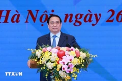 Prime Minister Pham Minh Chinh speaks at the online conference in Hanoi on August 26. (Photo: VNA)