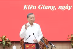 Party General Secretary To Lam speaks at the working session in Kien Giang province on June 4. (Photo: VNA)