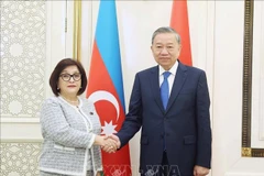 General Secretary of the Communist Party of Vietnam Central Committee To Lam (R) and Speaker of the Milli Majlis of Azerbaijan Sahiba Gafarova (Photo: VNA)